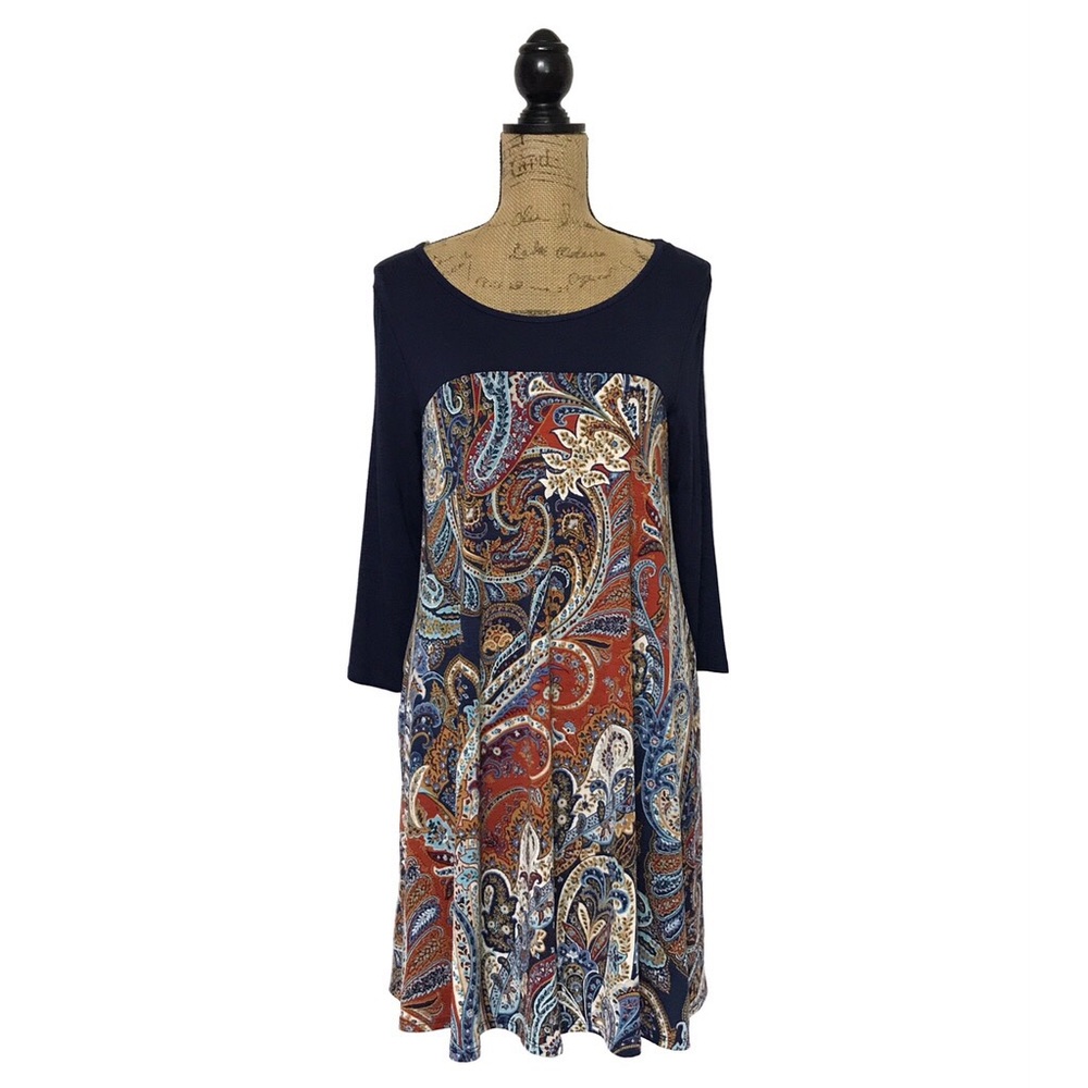 Paisley Grace “Blue Keepsake”-Paisley print Dress-NWT-Sz Small